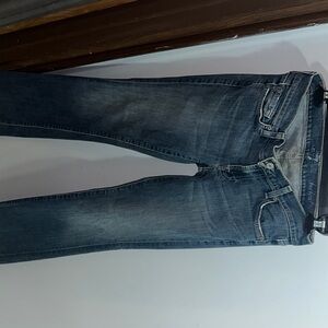 7 For All Mankind Blue Flare Denim with Wide Leg